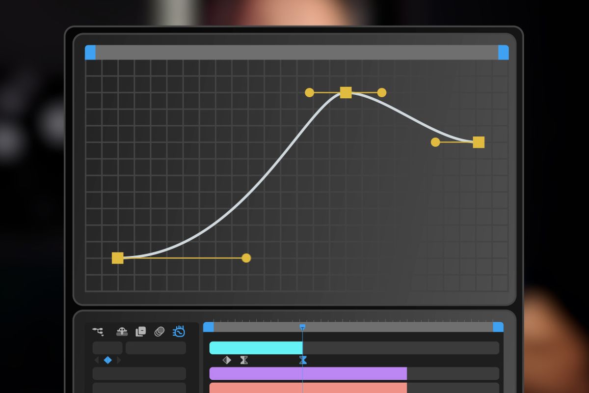 Grafikeditor in After Effects mit einer Keyframe-Kurve und der Zeitleiste darunter