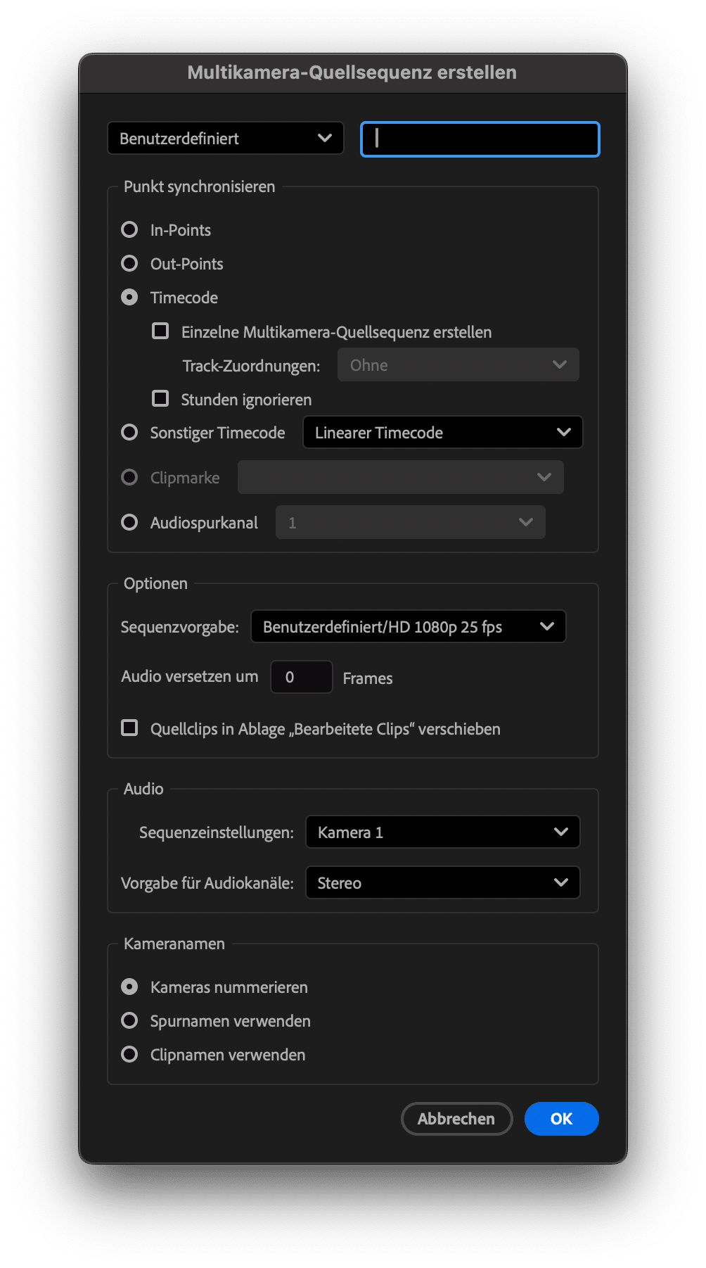 Multicam-synchronisieren mit Premiere Pro mit neuer Option LTC