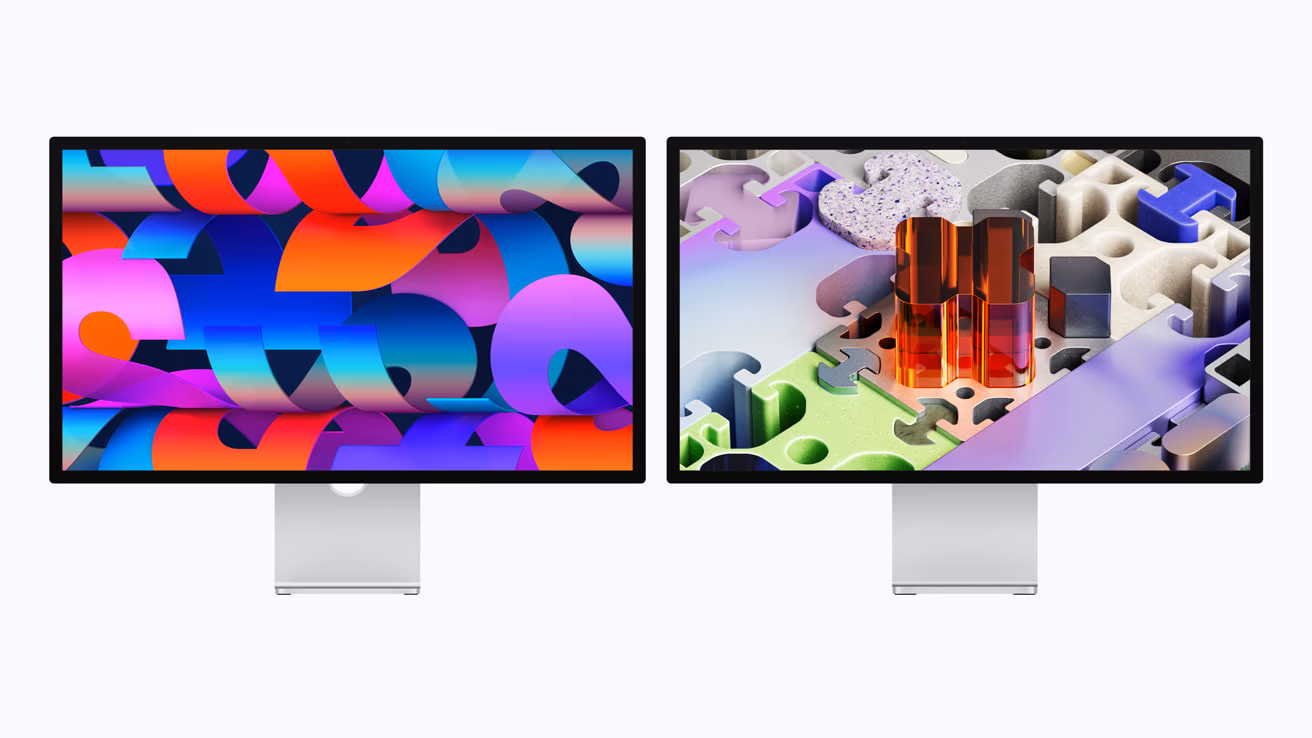 Apple Studio Display XDR 27-Zoll-Monitor frontal auf weissem Hintergrund
